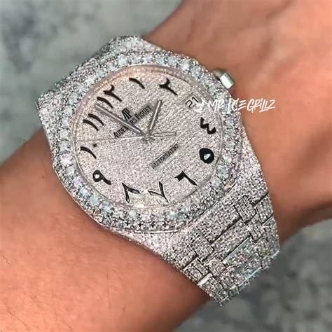 fake diamond watch for men|moissanite diamond watch men's.